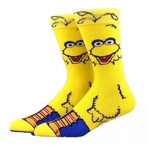 Sesame Street | Big Bird | Cartoon Character Socks | Gift | Yellow